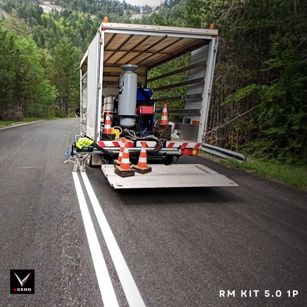 vezos truck mounted line stripers - line striping trucks